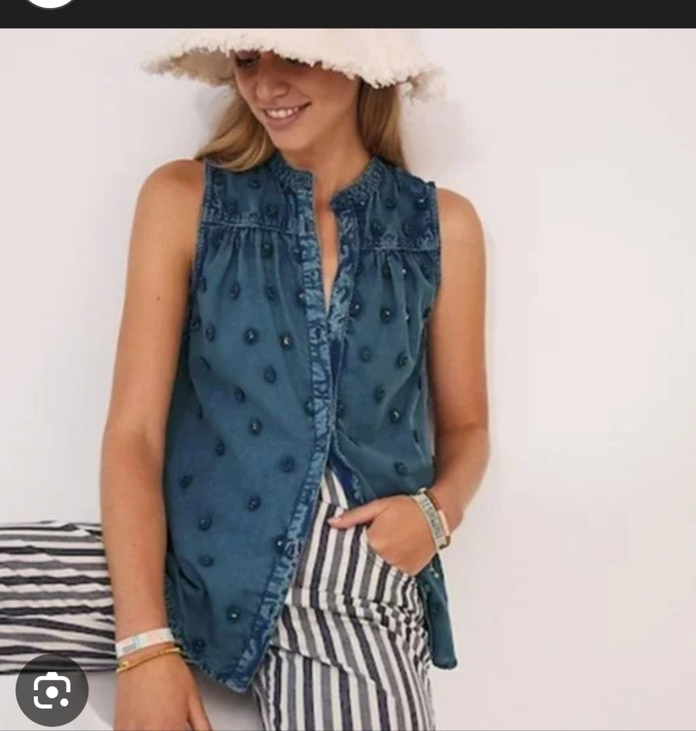 anthropilogie size small boho denim shirt